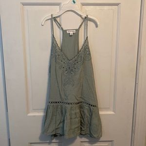 love on a hanger green patterned tank top